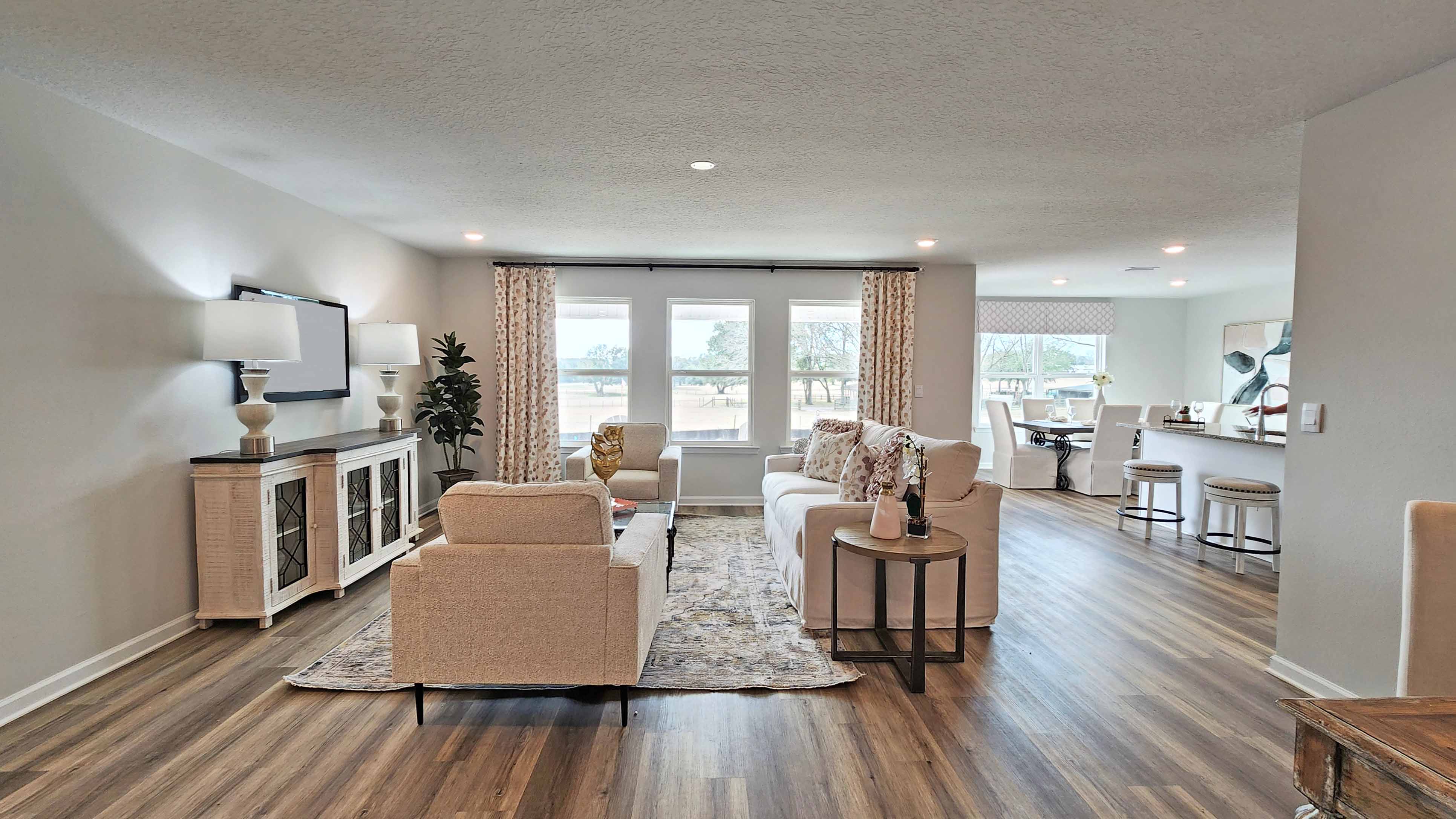 Contemporary and inviting family room in a D.R. Horton home.