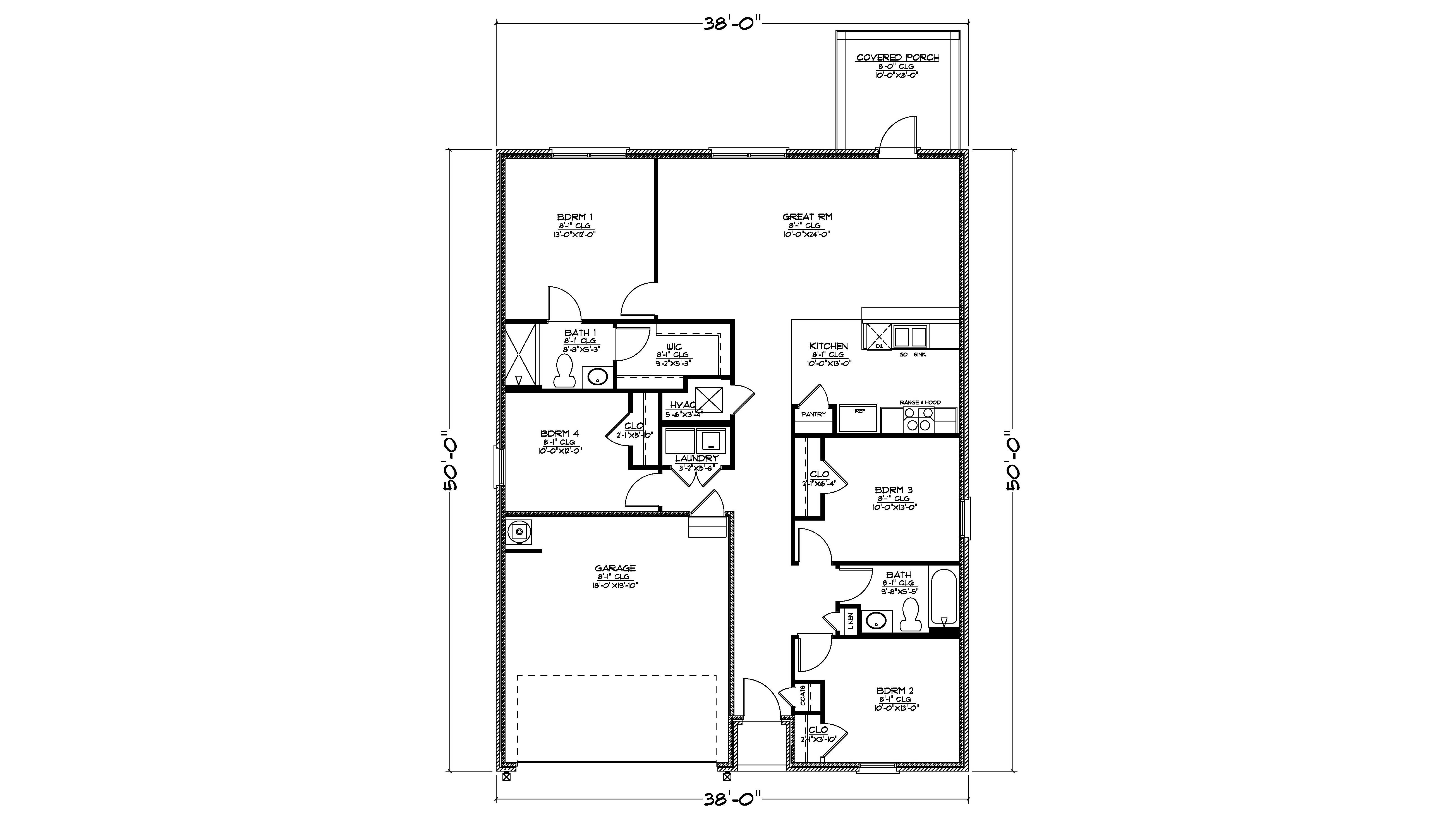 The Freeport A B Front Entry Floorplan