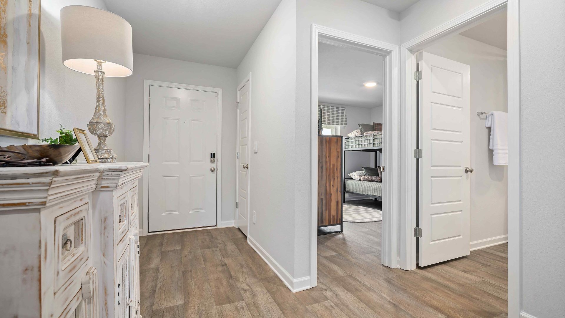 Large hallway near garage entrance