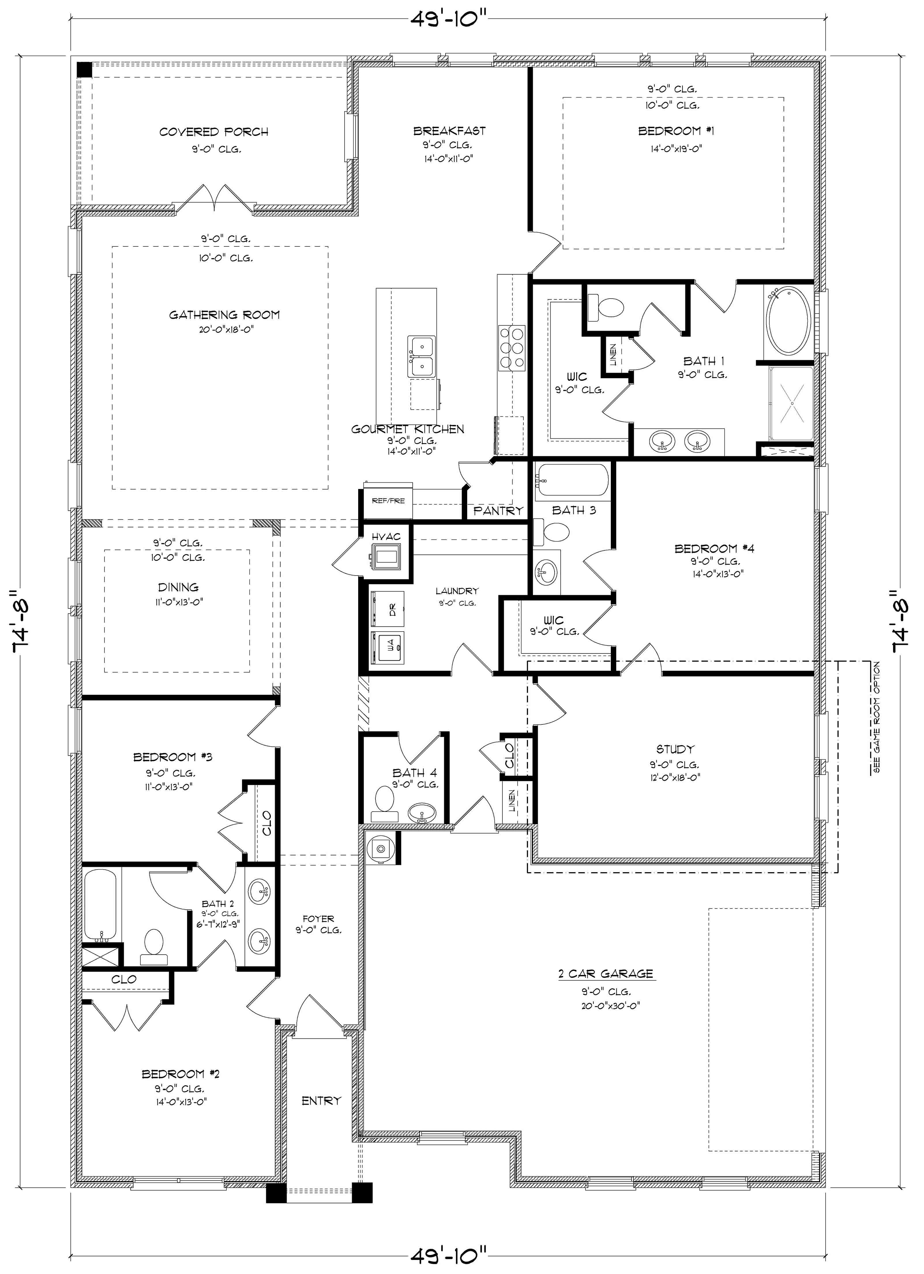 The Camden B D Side Entry Floorplan