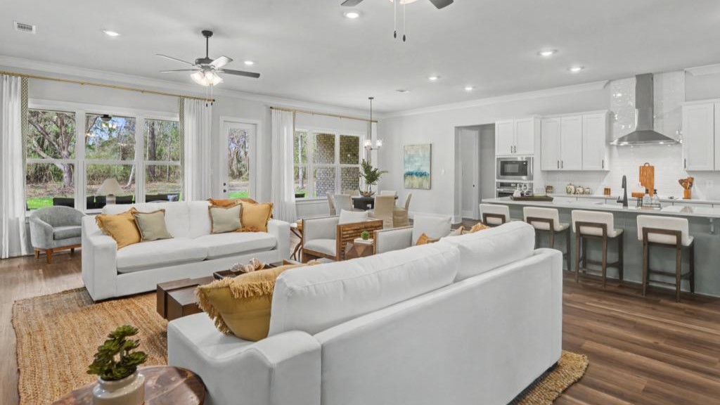 Bright and airy living area.