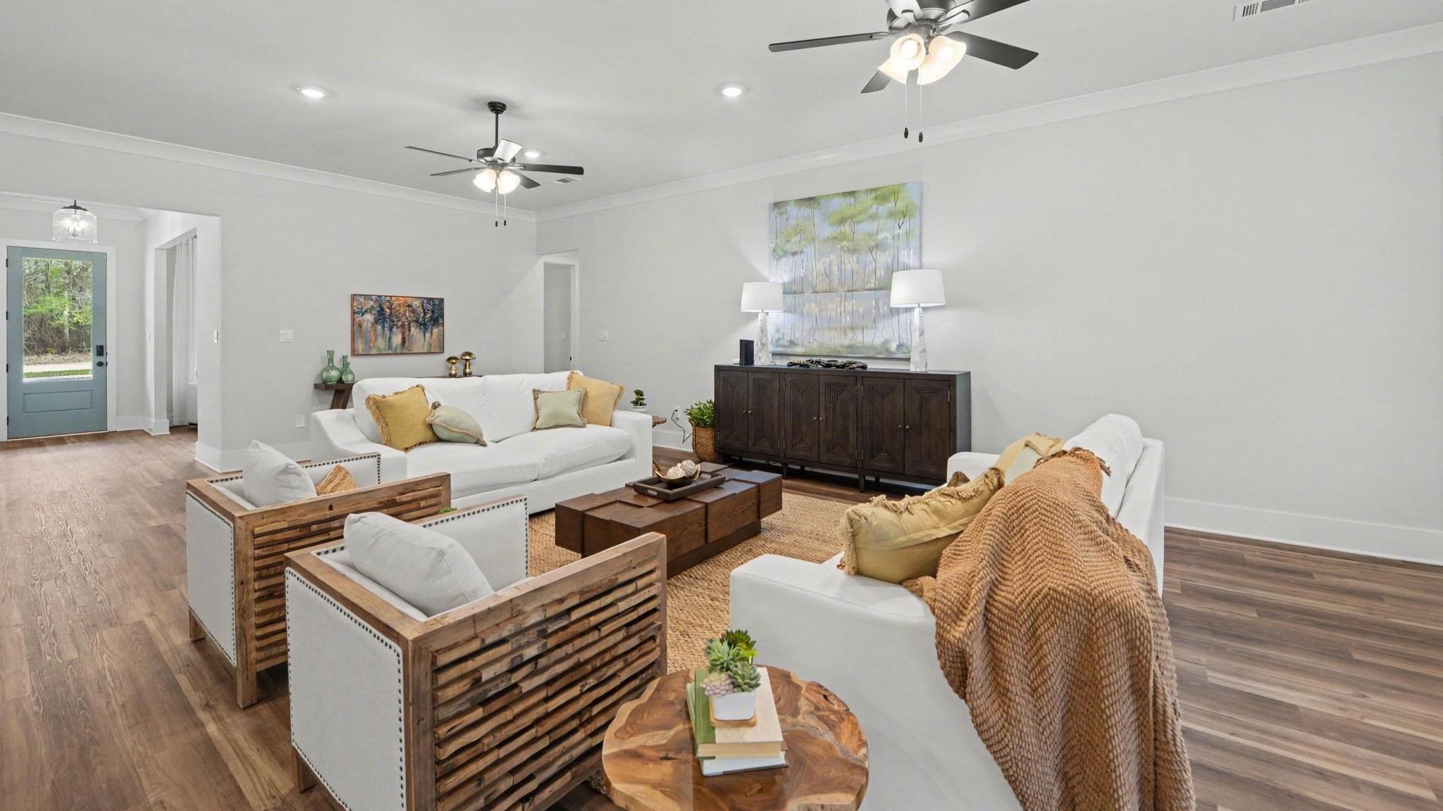 Open concept living and dining area