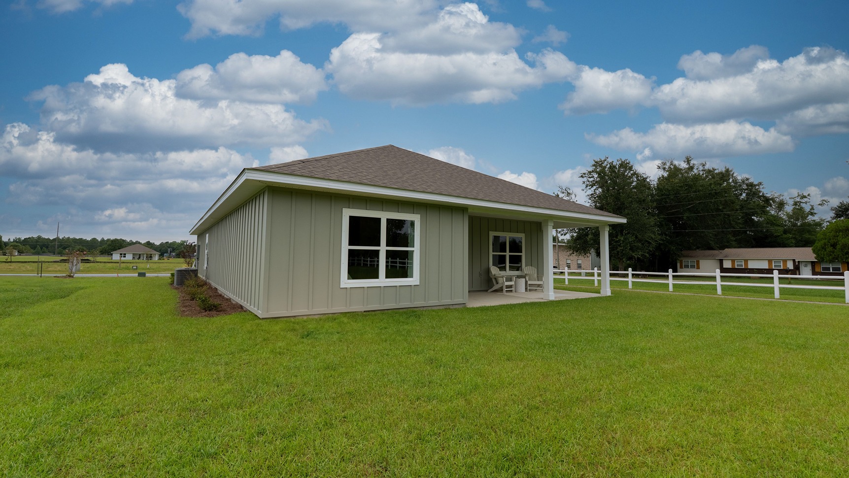 Covered back porch and exterior