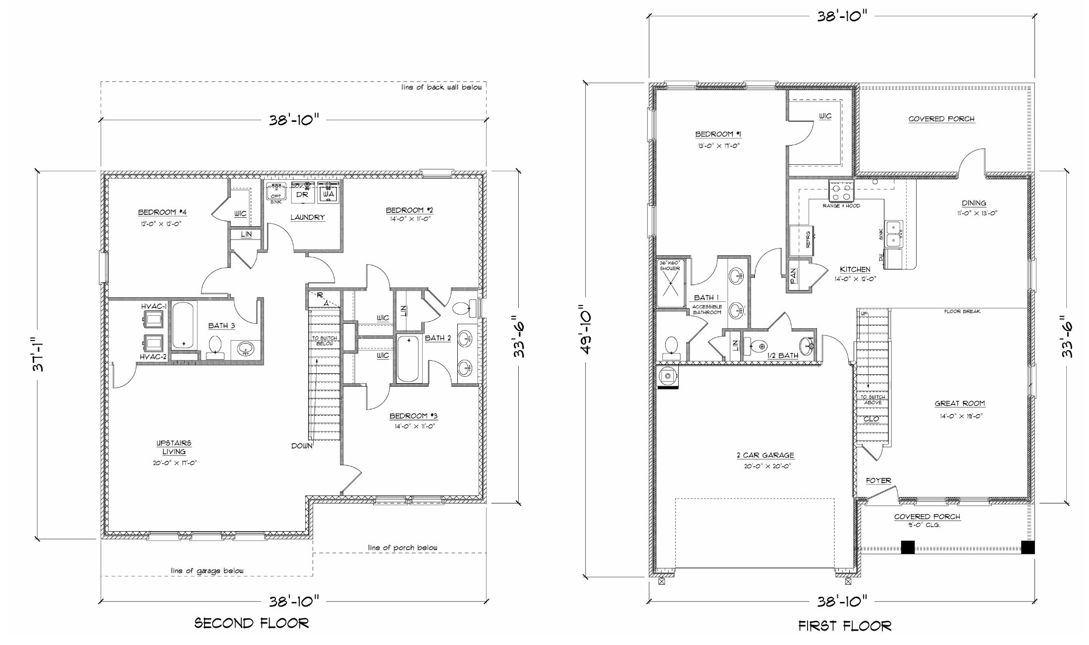 4 bedroom, 3.5 bathroom, 2 car garage, 2 story floorplan