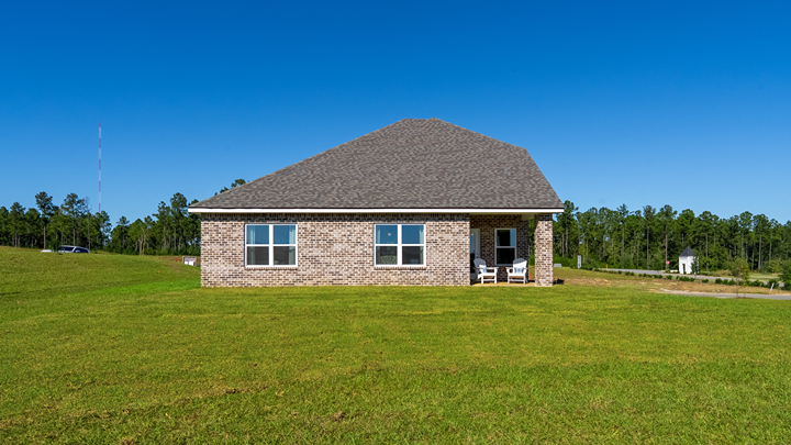 Covered back porch and exterior