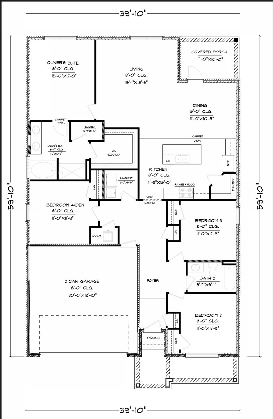 Cali floorplan layout drawing for elevation H.