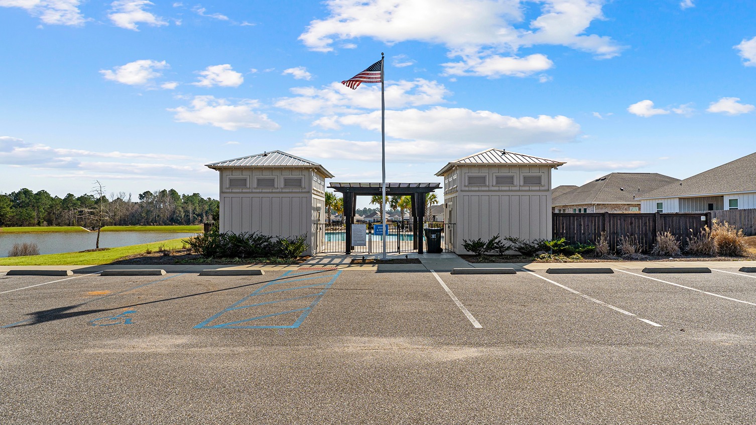 Resort style pool entrance