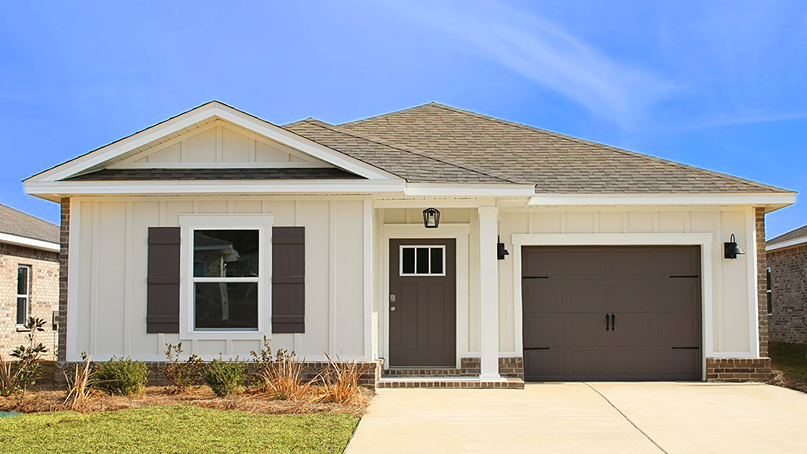 Single-story home with a one-car garage.