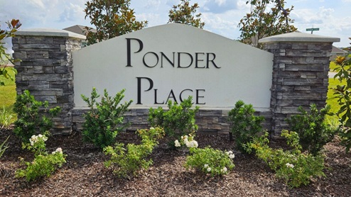 Ponder Place monument sign.