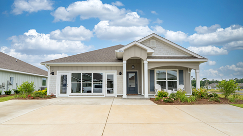 Single-story home with a 2-car garage.