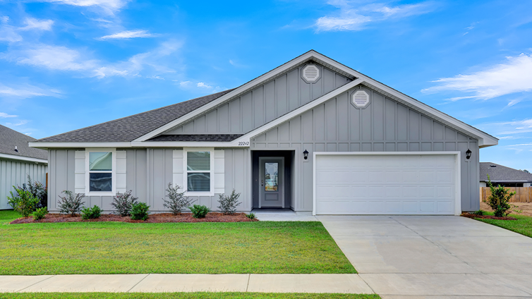 Single-story home with a 2-car garage.