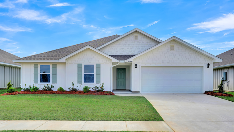 Single-story home with a 2-car garage.