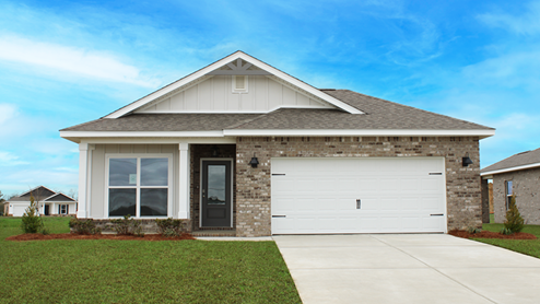 Single-story home with a two-car garage.