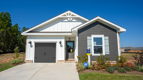 New home exterior of Camilla plan.