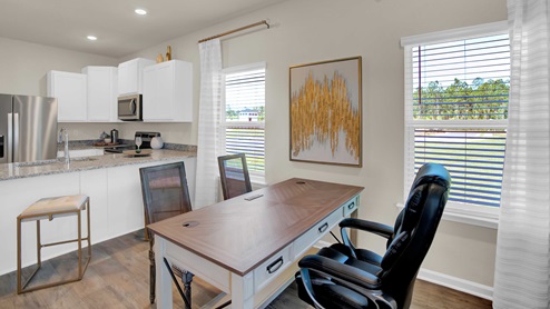 Interior of brand new decorated townhome.