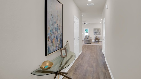 Interior of brand new decorated townhome.
