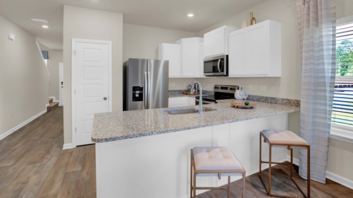 Interior of brand new decorated townhome.