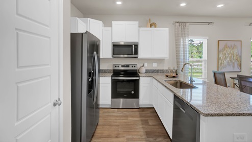 Interior of brand new decorated townhome.