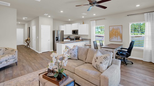 Interior of brand new decorated townhome.