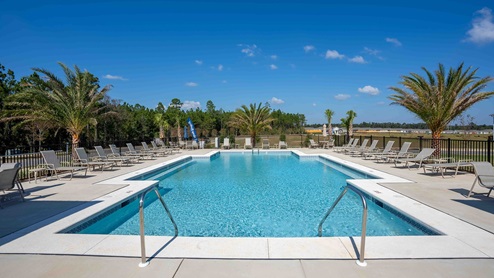 Front view of community pool.