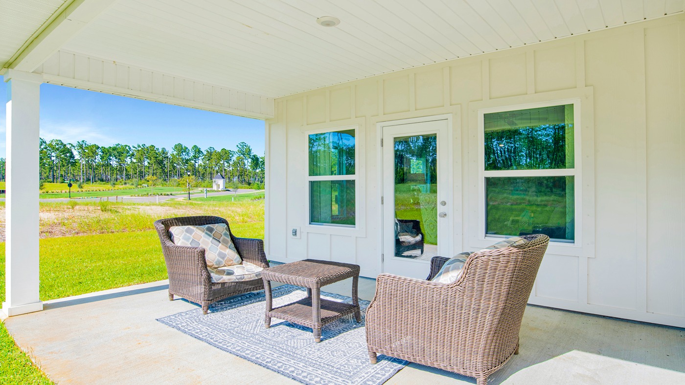 Covered back patio and yard.