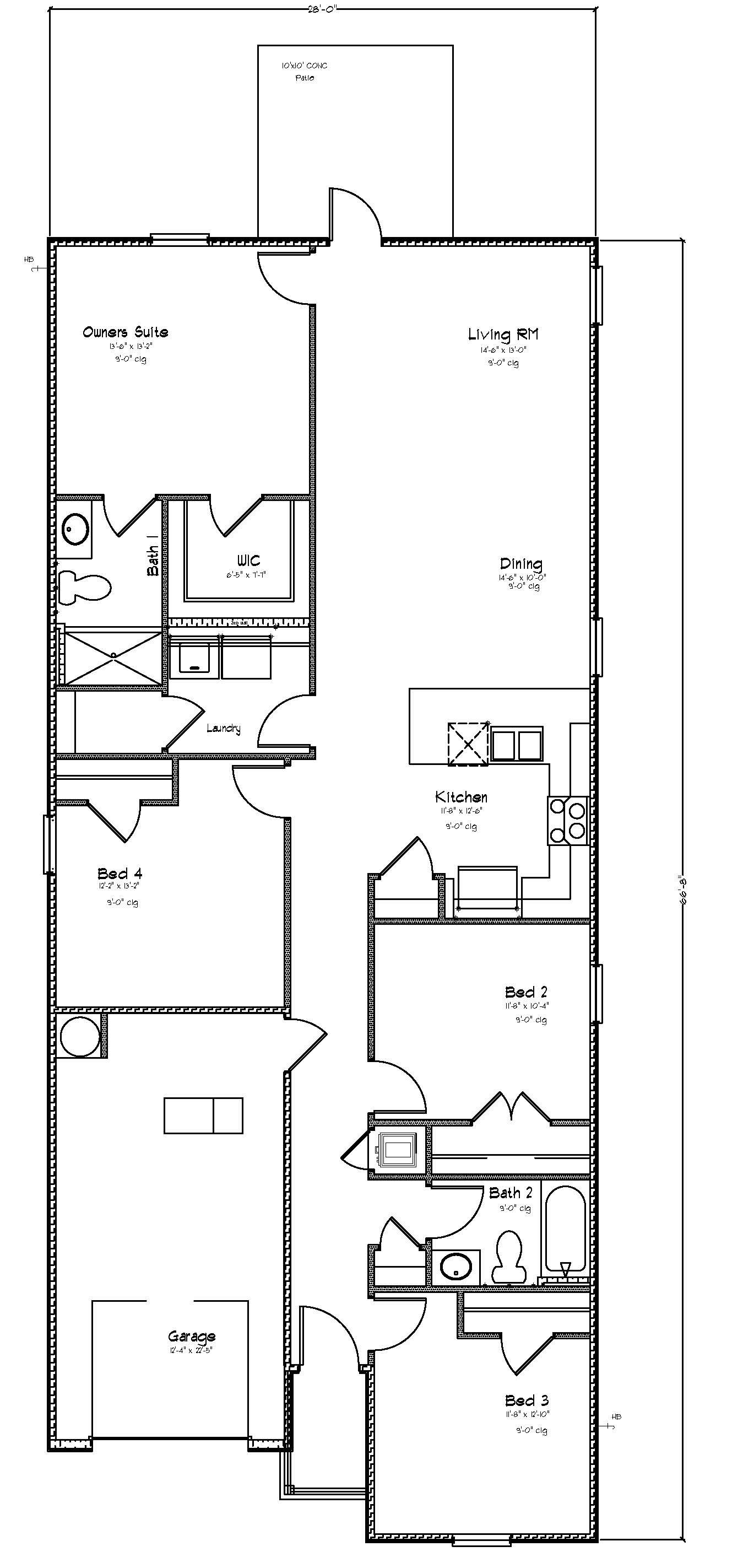 Camilla floorplan black and white rendering of the C plan.