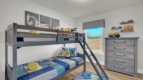 New model home with decorated interior.