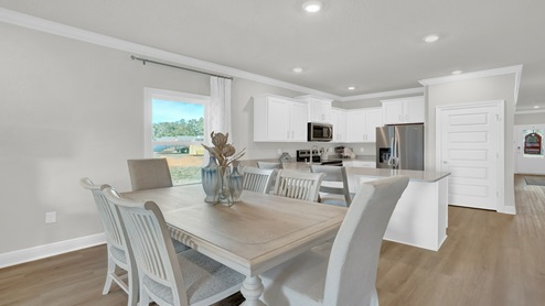 New model home with decorated interior.