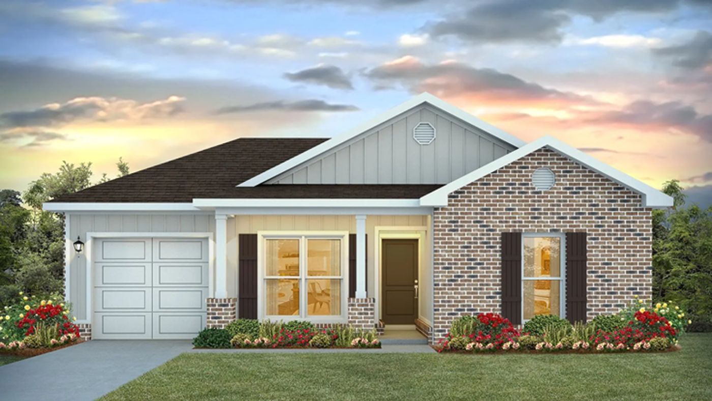 Single story home with garage.