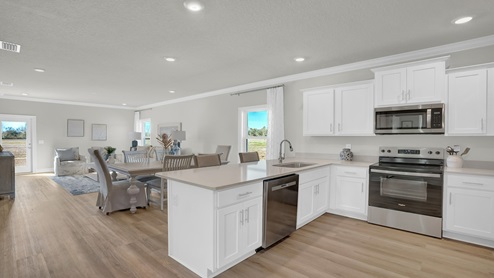 New model home with decorated interior.