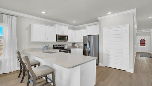 New model home with decorated interior.