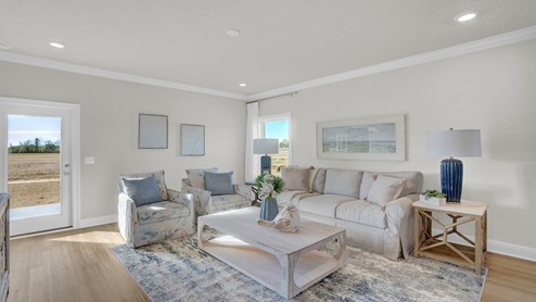 New model home with decorated interior.