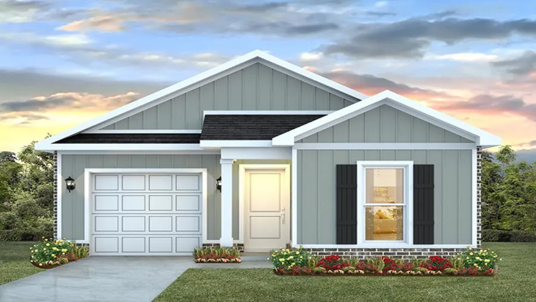 Single-story home with one-car garage - Delilah B5