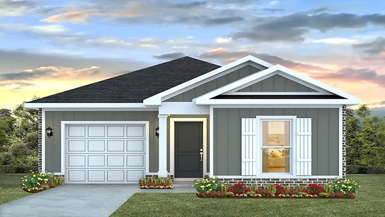 Single-story home with one-car garage - Delilah C5