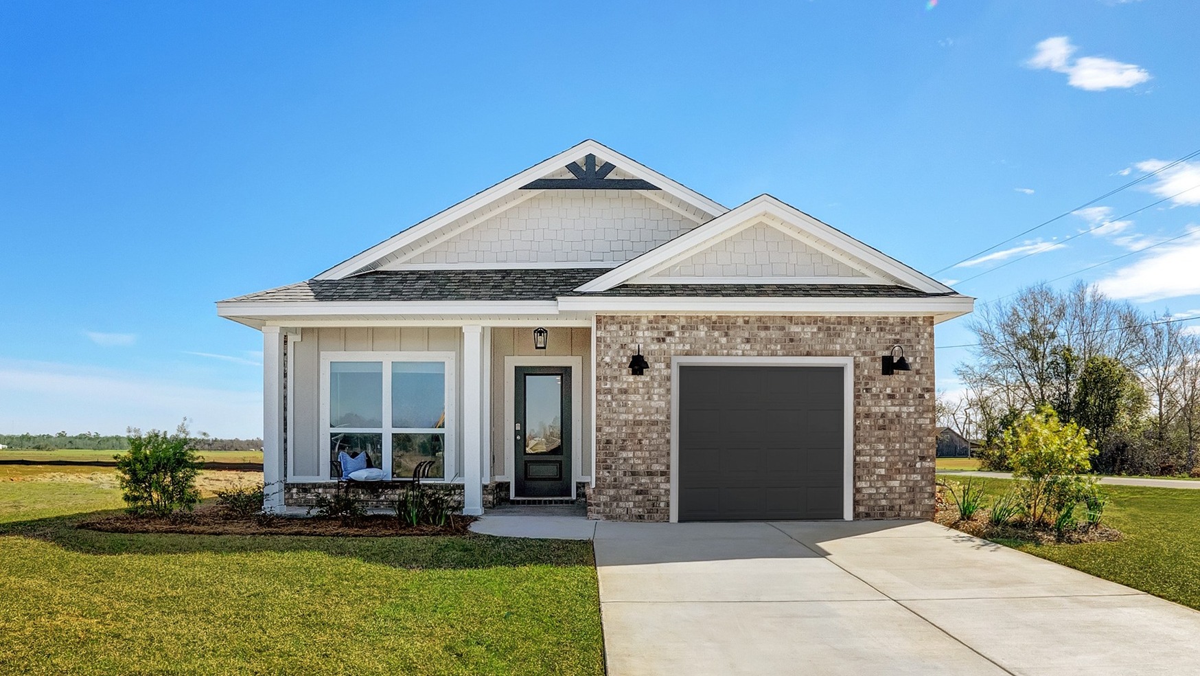 Single-story home with a one-car garage.