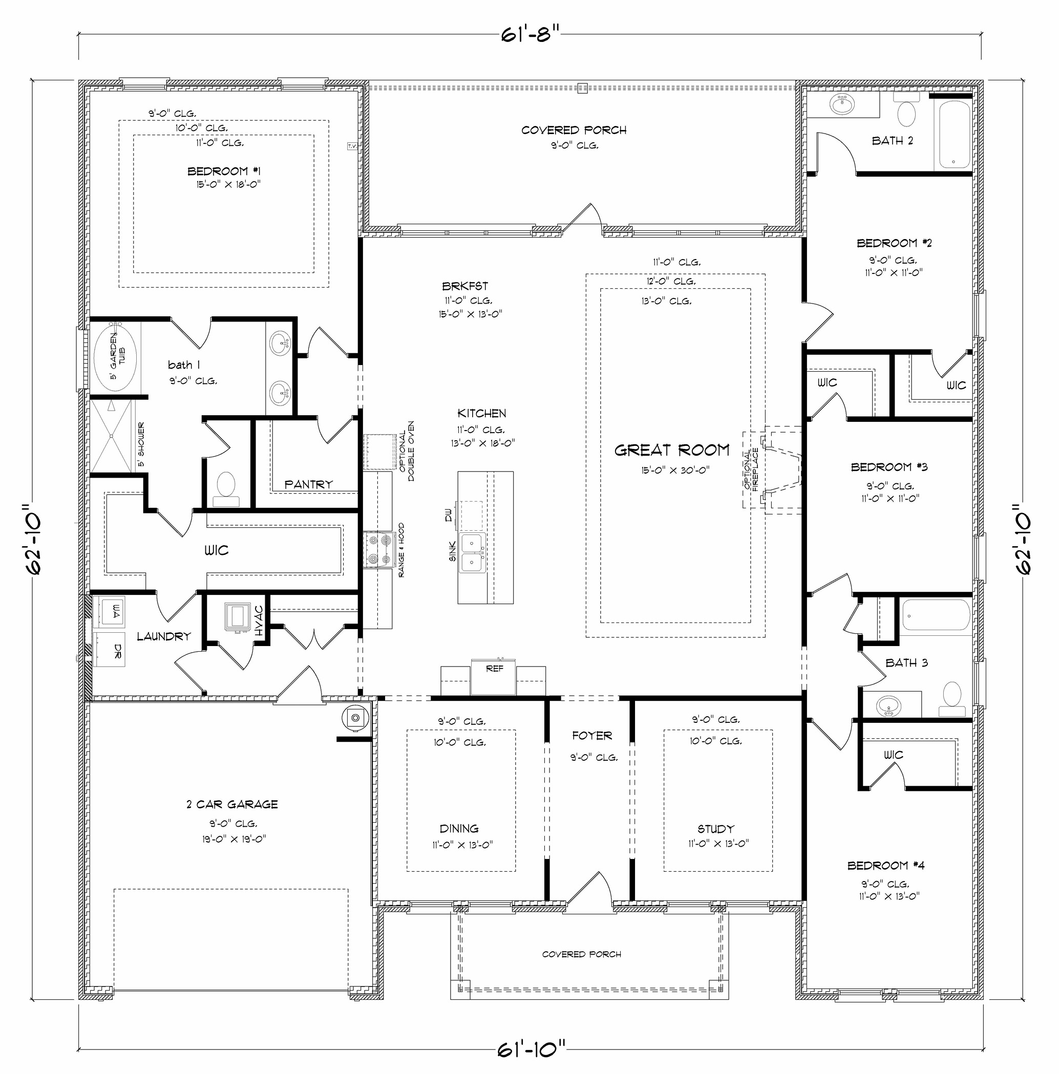 Kingston open concept floor plan