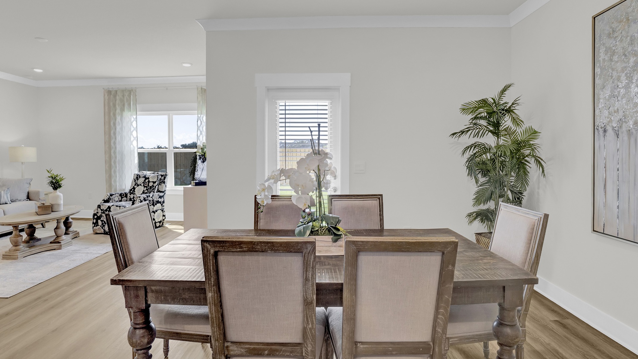 Dining area and back porch access located just off the kitchen.