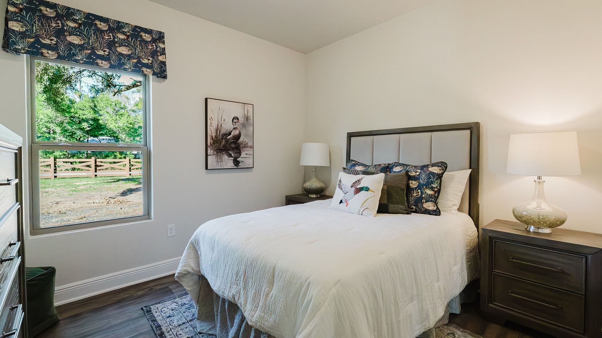 New home interior of bedroom for reference.