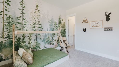 New home interior of bedroom for reference.