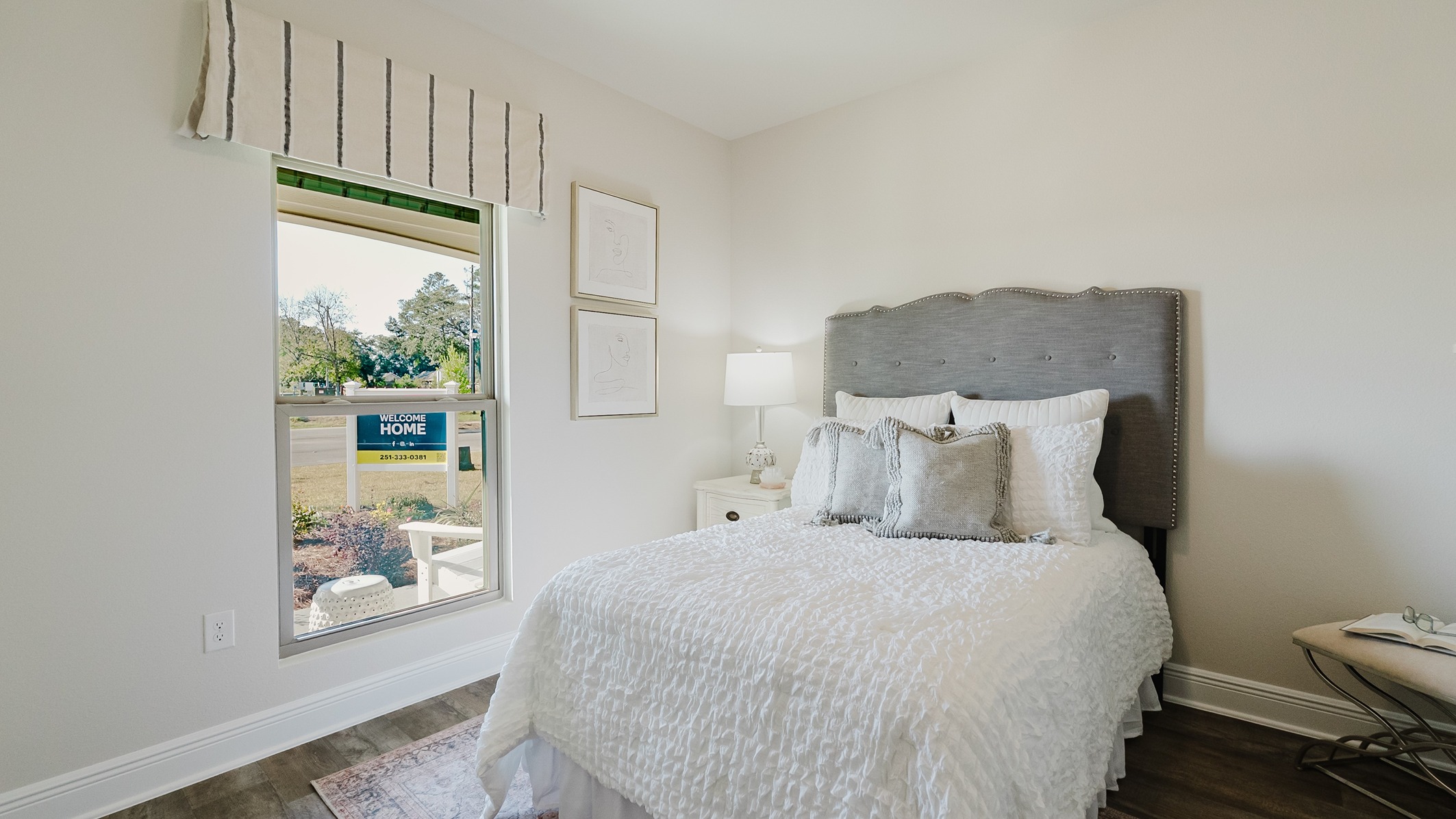 New home interior of bedroom for reference.