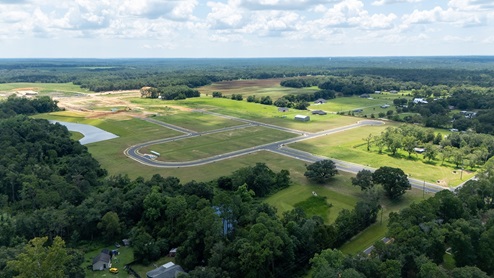 Aerial drone footage of upcoming community in Silverhill.