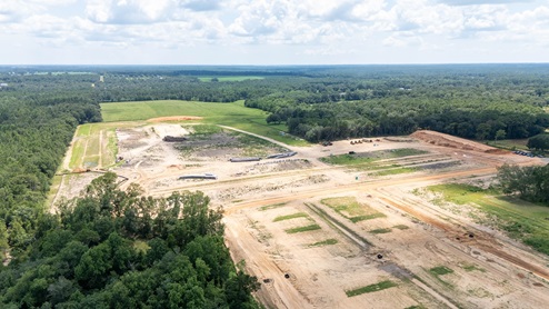 Aerial drone footage of upcoming community in Silverhill.