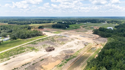 Aerial drone footage of upcoming community in Silverhill.