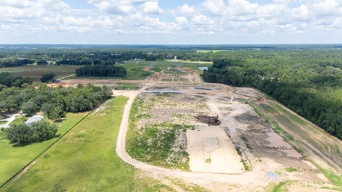 Aerial drone footage of upcoming community in Silverhill.