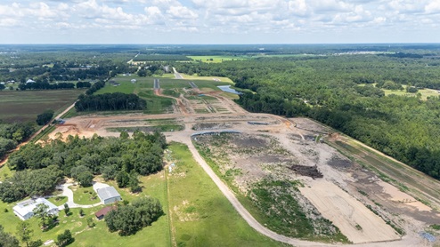 Aerial drone footage of upcoming community in Silverhill.