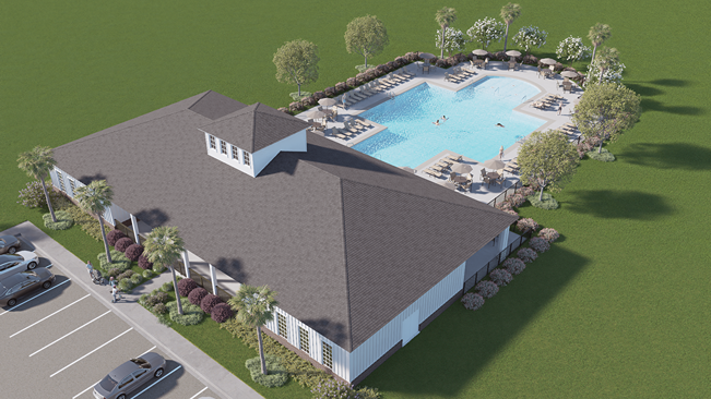 Artist rendering of Tealwood Estate's resort-style pool.