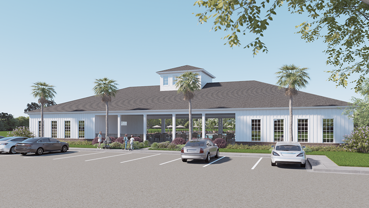 Artist rendering of Tealwood Estate's pool house.