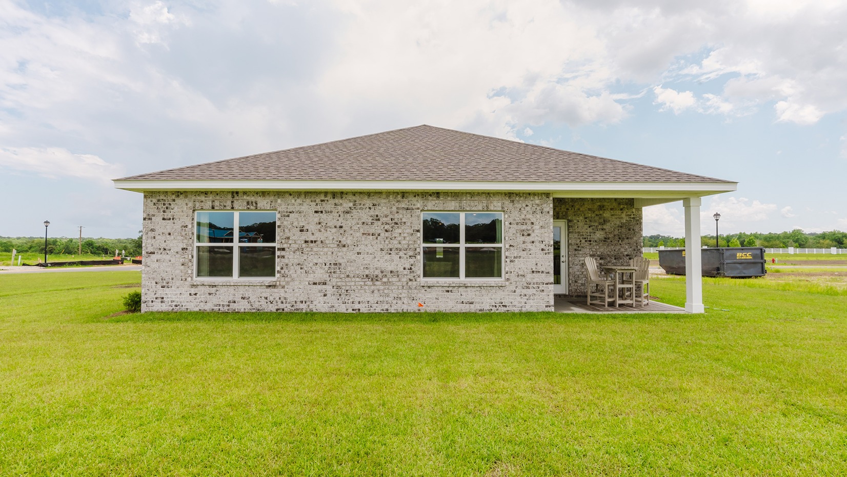 Cali covered front porch and back exterior