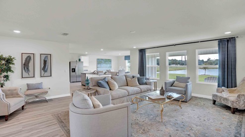 Beautiful living room with large window.