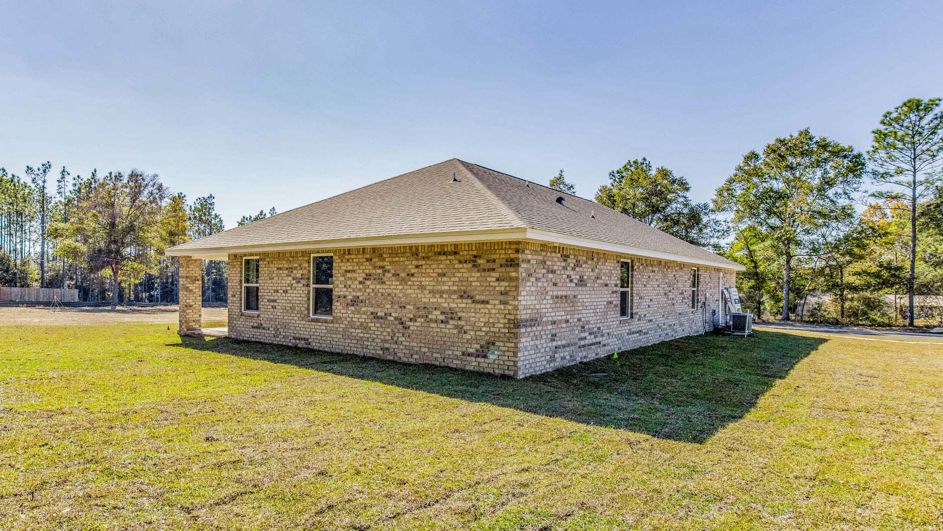 Covered back porch & back exterior